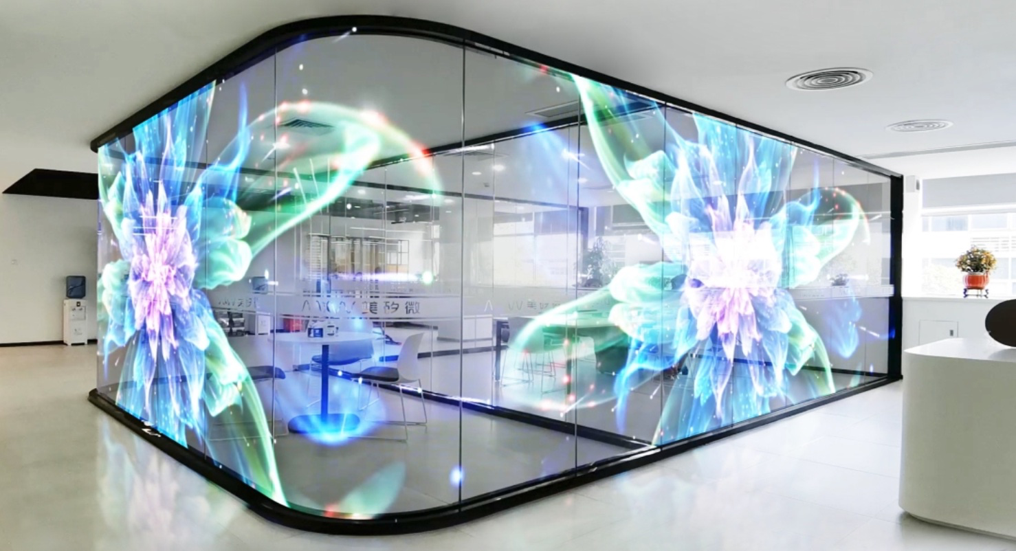 The Smart LED Transparent Glass Display